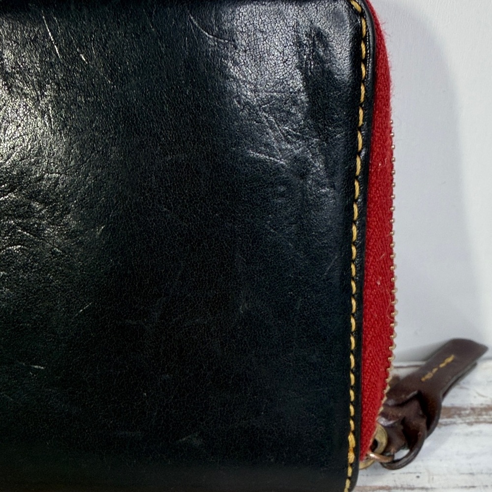 Dooney & Bourke Black Leather Wallet with Red Trim - Picture 4 of 11